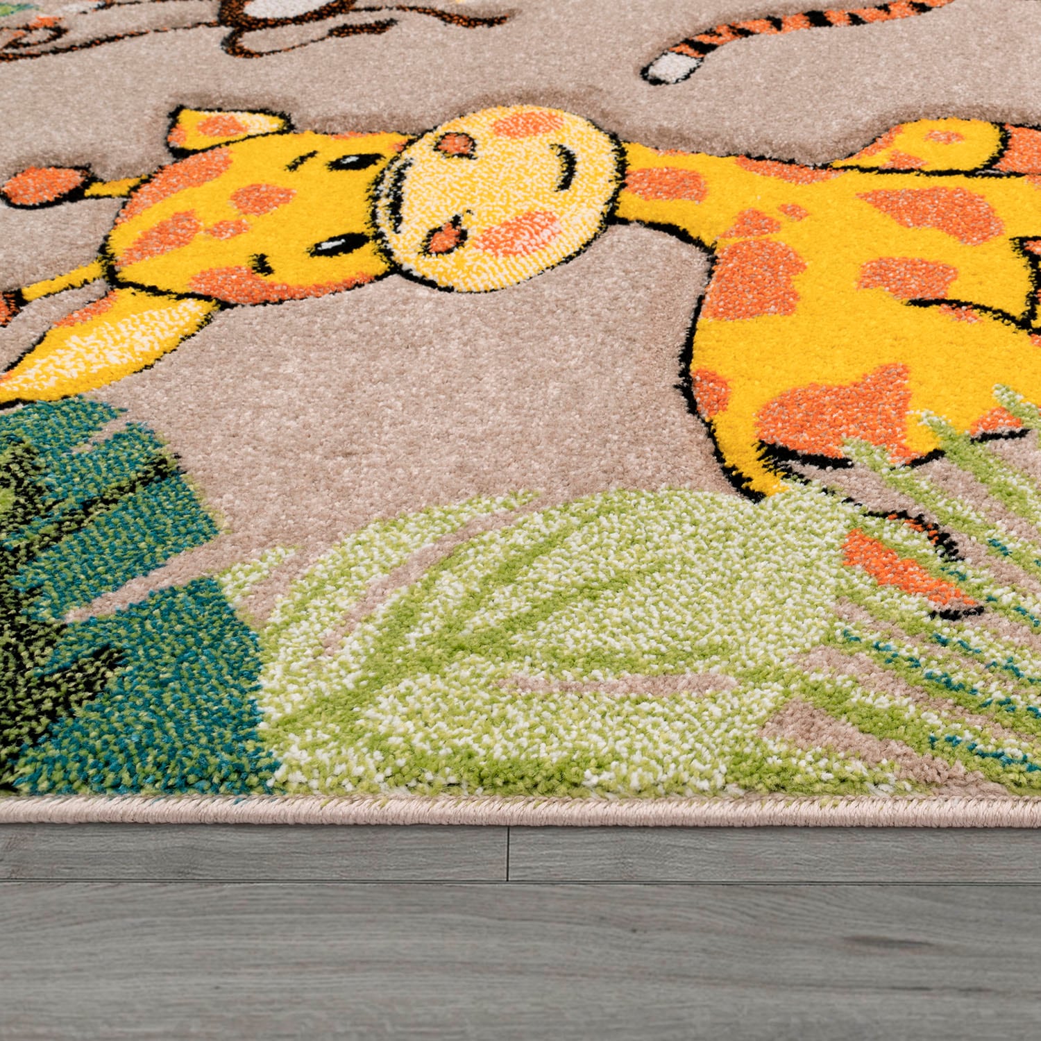 Paco Home Kinderteppich »Diamond 644«, rechteckig, 18 mm Höhe, 3D-Design, Motiv Dschungel Tiere, Kinderzimmer