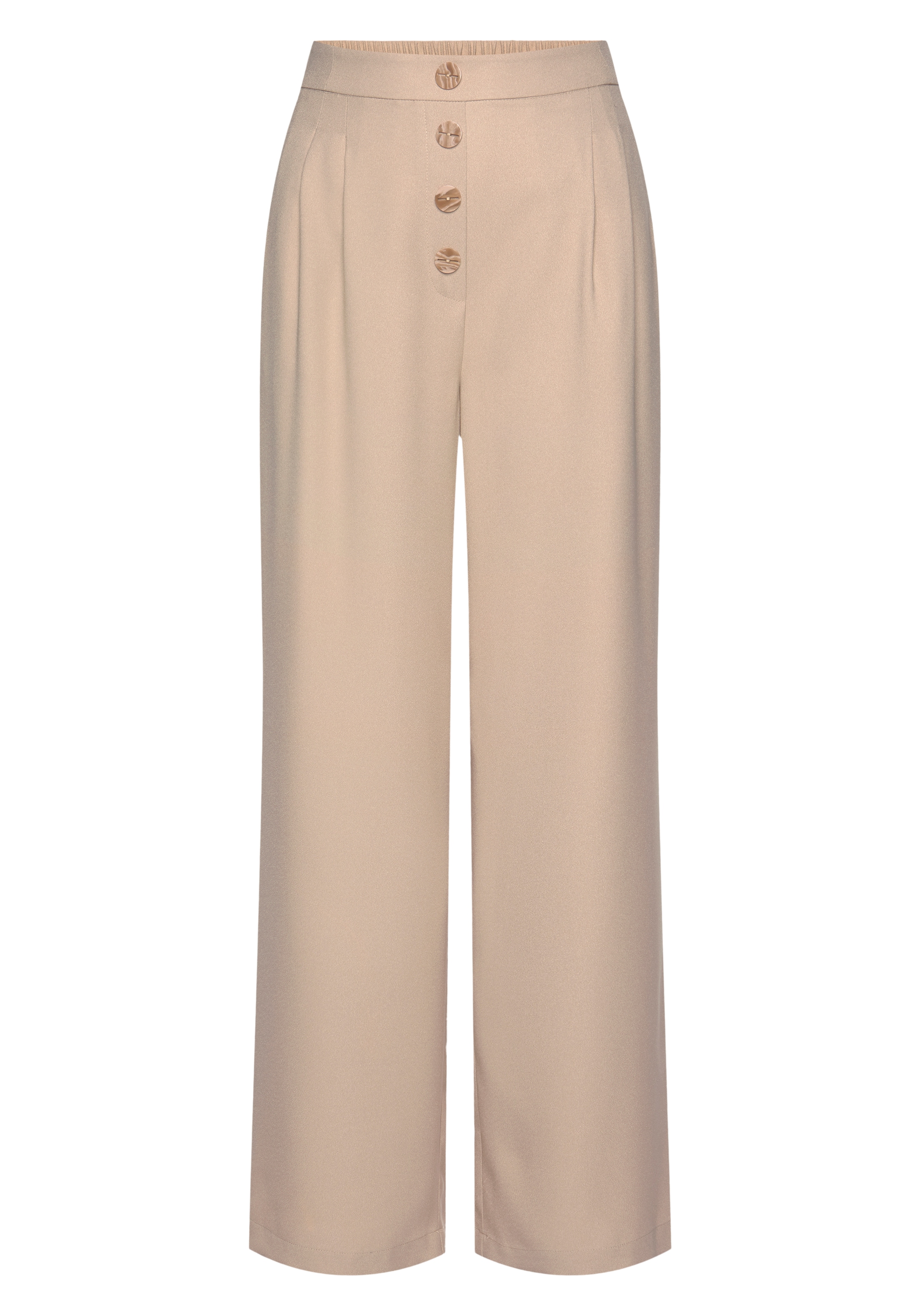 LASCANA Palazzohose, mit Zierknöpfen und bequemen Bund, leichte Stoffhose mit Taschen